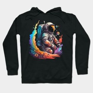 Astronaut in Space Colorful Vibrant Psychedelic Hoodie